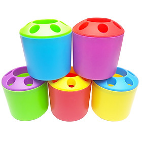 Combo 5 Chiếc Cốc Nhựa Đa Năng Cắm Bút, Kéo, Đựng Bàn Chải Đánh Răng - Mẫu Ngẫu Nhiên