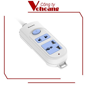 Mua Ổ cắm điện 2 lỗ cắm Huntkey HK-A21 dây dài 3 mét  chịu tải 2500W với 1 lỗ cắm đa năng - Hàng chính hãng