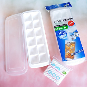 Combo 2 khay làm đá/trữ đông 12 viên nhập khẩu từ Nhật + kèm gói 100 tăm bông upass