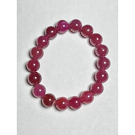 Vòng Tay Đá Ruby Thiên Nhiên 10.8mm tặng kèm giấy kiểm định 