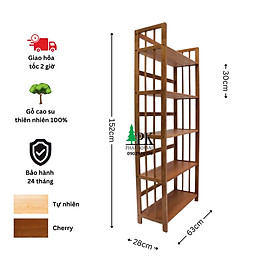 Mua Kệ sách gỗ Phạm Khang 5 tầng rộng 64cm màu vàng cherry