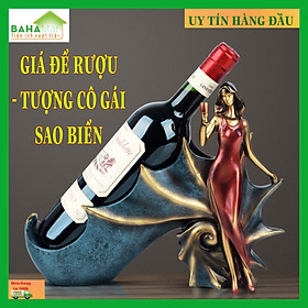 GIÁ ĐỂ RƯỢU - TƯỢNG CÔ GÁI SAO BIỂN ĐỂ TỦ RƯỢU, BÀY BÀN TRANG TRÍ "BAHAMAR" thiết kế duyên dáng để đặt chai rượu chắc chắn và gọn gàng, lựa chọn hoàn hảo cho những người yêu thích vang...