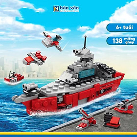 Đồ Chơi Lắp Ráp Siêu Chiến Hạm 6 Trong 1 - Warship (138 Mảnh Ghép)