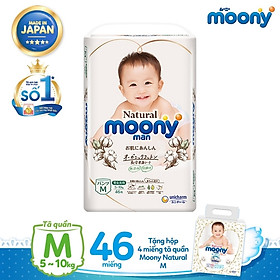 Tã quần Moony Natural M46 tặng hộp 4 miếng tã quần Moony Natural M