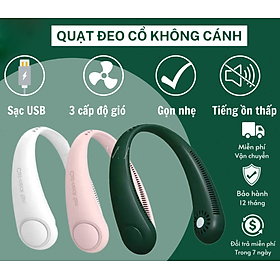 Mua Quạt Đeo Cổ Tích Điện Mini 3 Chế Độ Gió  Dung Lượng Pin Lớn 3000mAh  Quạt Không Cánh USB Tiện Lợi  Không Cuốn Tóc  Thời Gian Sử Dụng Đến 10 Giờ