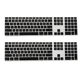 Set 2 vỏ silicon mỏng màu đen bảo vệ bàn phím máy tính Apple IMac
