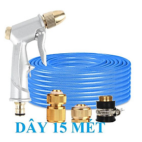 Mua Bộ dây vòi xịt nước rửa xe  tưới cây . tăng áp 3 lần  loại 15m 206587 đầu đồng cút đồng