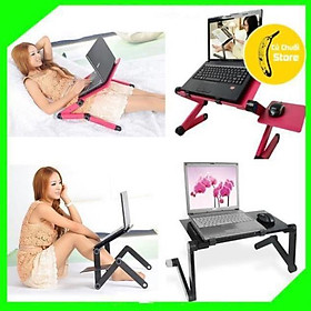 Mua Bàn để laptop Xoay 360 độ linh hoạt 2 chân_chân gập chữ Z. Mặt bàn có quạt tản nhiệt