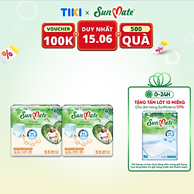 Combo 2 Gói Tã Quần Người Lớn Sunmate Khô Thoáng L7 (7 Miếng/ Gói)