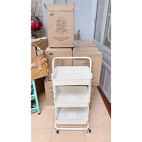 Mua ( TRẮNG & ĐEN) XE ĐẨY 3 TẦNG KHUNG SẮT SƠN TĨNH ĐIỆN SPA  PHUN XĂM  NỐI MI  NAIL