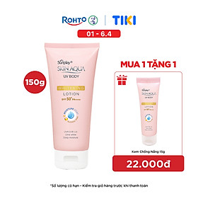 Kem chống nắng body Skin Aqua dưỡng trắng dùng hàng ngày Sunplay Skin Aqua UV Body Whitening Lotion SPF 50+ PA++++ 150g