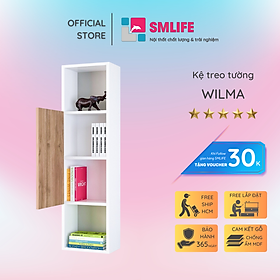 Kệ gỗ treo tường trang trí hiện đại SMLIFE Wilma | Gỗ MDF dày 17mm chống ẩm | D30xR20xC120cm