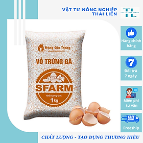 Vỏ Trứng Gà SFARM (Đã Qua Xử Lý) Cung Cấp Canxi Và Khoáng Chất Cho Cây Trồng - Gói 1KG 