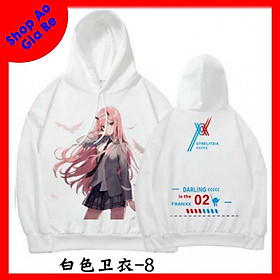 BST Áo Hoodie Trắng in hình anime Darling in The franxx mẫu in nhân vật Zero Tow00 - 5