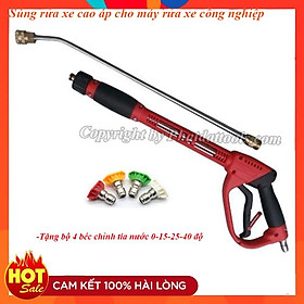 Mua Súng xịt rửa xe cao áp chuyên dụng cho máy rửa xe công nghiệp-Kèm 4 đầu béc chỉnh tia cao cấp-Hàng xịn chính hãng