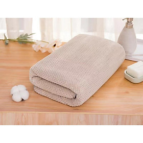 Khăn tắm cỡ lớn 70x140cm thấm hút nước cực tốt vải lông cừu mềm mịn bo viền chắc chắn - Hàng nhập khẩu