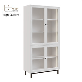 Mua  Happy Home Furniture  CATY  Kệ sách 5 tầng cửa kính - đèn LED - chân sắt  90cm x 39cm x 180cm (DxRxC)  KSA_020_LED