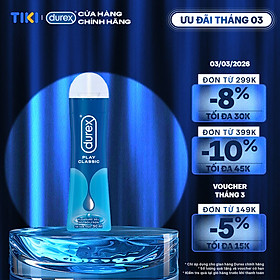 Gel bôi trơn Durex Classic gốc nước - Bao bì mới, cải tiến công thức thêm mượt mà, 50ML/chai