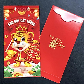 50 Bao Lì Xì Con Hổ Cao Cấp Mẫu 8x17cm