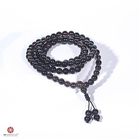 Vòng tràng hạt 10 viên đá thạch anh khói (Smoky Quartz) tự nhiên 8mm - Dùng lần hạt hoặc đeo tay - hợp mệnh Thủy, Mộc | VietGemstones