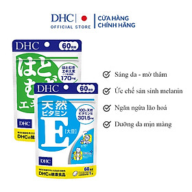 Combo Viên Uống DHC Sáng Hồng - Căng Bóng 60 Ngày (Sáng da 60 viên & Vitamin E 60 viên)