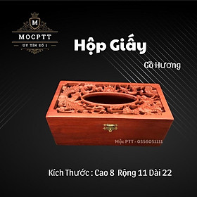 Mua Hộp Giấy Long Phụng gỗ Hương Đá kích thước 22x9x11  dùng trong phòng khách   phòng ăn