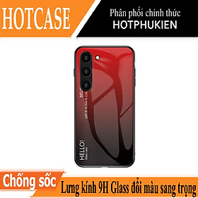 Ốp lưng kính cường lực cho Samsung Galaxy S23 / S23 Ultra / S23 Plus / S23+ hiệu HOTCASE Gradient Case chống sốc chống va đập, hiệu ứng gradient theo góc nhìn, chống sốc cực tốt, chất liệu cao cấp - hàng nhập khẩu