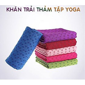 Khăn Trải Thảm Yoga Cao Cấp Chống Trượt Đính hạt PVC Hoa 5 Cánh theo màu - Độ Bám Dính Cao, Thấm Hút Mồ Hôi - Tặng Kèm Túi Đựng Khăn(ẢNH VÀ VIDEO TẠI SHOP)