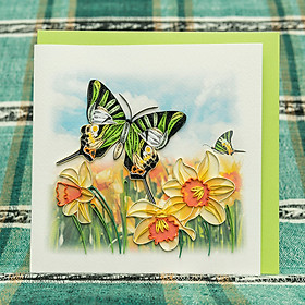 Thiệp Giấy Xoắn Động Vật - Bướm Xanh - NCC-B1502