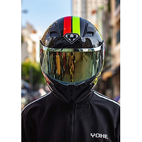 Mũ Bảo Hiểm Fullface YOHE 978 Plus - 27# Gloss Black F.Orange F.Yellow - XL