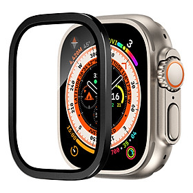 Miếng Dán Màn Hình Kính Cường Lực Tích Hợp Khung Viền Kim Loại cho Apple Watch Ultra / Apple Watch Ultra 2 49mm - Hàng Chính Hãng