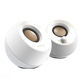 Creative PEBBLE "Cobblestone" Speaker 2.0 Desktop Audio Laptop Speaker Double-sided Vibration Sound Quality Full Small and Powerful White