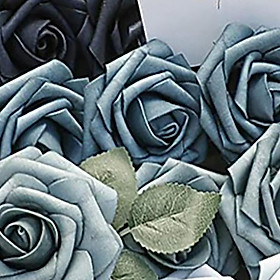 Artificial Flowers,25x Foam Roses Dahlia Artificial Flowers Combo Box Set for DIY Wedding Bouquets Centerpieces Arrangements Party Baby Shower Home