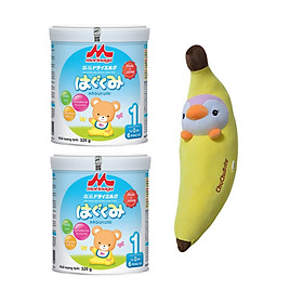 Combo 2 hộp Sữa Morinaga Số 1 Hagukumi (320g) và gối ôm chuối chuchubaby