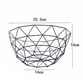 Rổ Trái Cây Màu Đen Loại Lớn 10 Góc -- Dru Hàng Chính Hãng