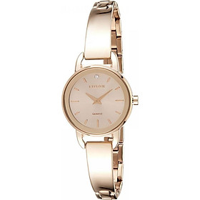 Đồng Hồ Citizen Nữ Đính Đá Swarovski Dây Kim Loại Pin-Quartz EZ6373-58X - Mặt Vàng (26mm)