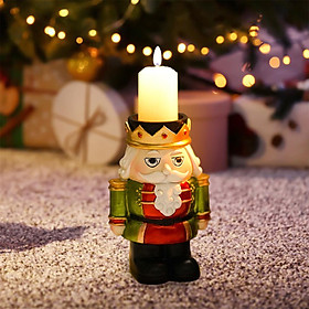 Nutcracker Figures Candlestick Holder Nutcracker Ornament for Shelf Office Decor