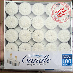 Combo 2 Hộp 100 Viên Nến Tealight Cháy 4h Không Mùi Không Khói