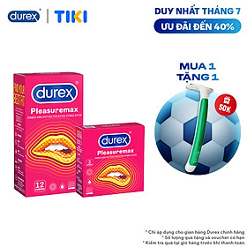 Combo Bao cao su Durex Pleasuremax Hộp 12 Bao và hộp 3 bao