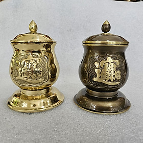 Đài Nước Thờ Cúng Bằng Đồng Đài Nước Ly Nước Có Nắp Đậy