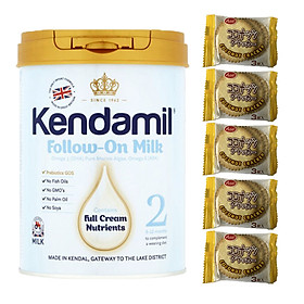 Sữa bột nguyên kem KENDAMIL số 2 FOLLOW-ON MILK 900g (6-12 tháng tuổi) - Tăng sức đề kháng, tăng cân, phát triển chiều cao và trí não – Tặng 5 bánh quy Nhật Bản hiệu Aee