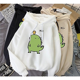 ÁO KHOÁC HOODIE UNISEX FORM RỘNG KHỦNG LONG HI CUTE DỄ THƯƠNG