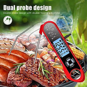 Instant Read Meat Thermometer for Cooking Foldable Food BBQ Digital Thermometer with Backlight & Calibration