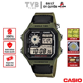 Đồng hồ nam dây vải Casio Standard chính hãng AE-1200WHB-3BVDF (42mm)