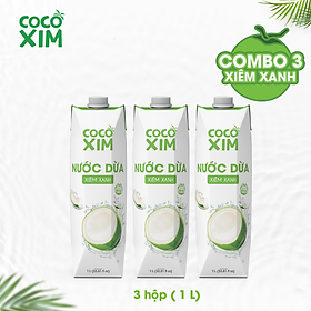 COMBO 3 Hộp Nước dừa Cocoxim đóng hộp Cocoxim Xanh dung tích 1000ml/Hộp
