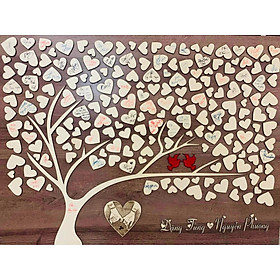 Mua Tranh cây gỗ ký tên đám cưới tình yêu hình trái tim độc đáo sáng tạo Wedding Frame - Tặng khắc tên cô dâu chú rể