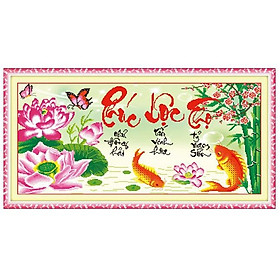 TRANH THÊU CHỮ THẬP PHÚC LỘC THỌ 82x42CM