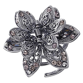 2-3pack Rhinestone Flower Large Hair Claw Clip Hair Accessories for Women Gray