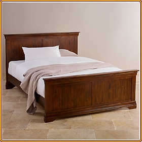 Giường ngủ gỗ sồi Tundo màu nâu gỗ xoan đào 212 x 175 x 100cm