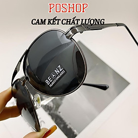 Kính mát nam POSHOP gọng kim loại kiểu phi công thời trang dễ đeo với tròng phân cực polaroid chống chói uv400 M3